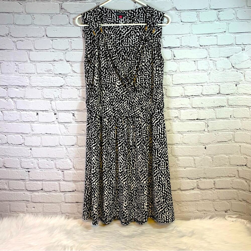 Vince Camuto Black and White Patterned Women's Dress